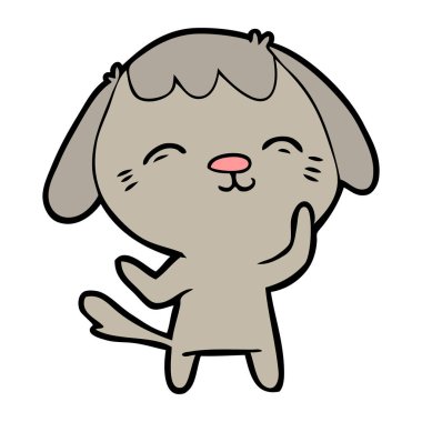 vektör çizim mutlu karikatür köpek