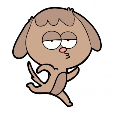 çalışan sıkılmış köpek çizgi film