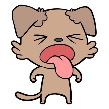 vektör çizim karikatür köpek bıkkın
