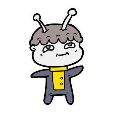 Dostu karikatür spaceman vektör çizim