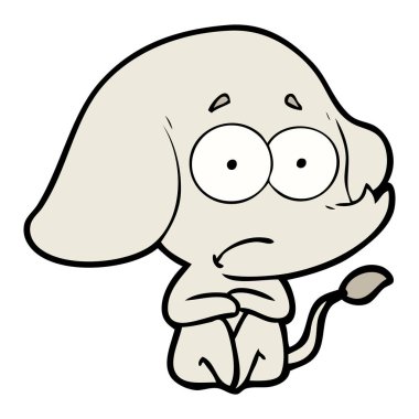 vektör çizim karikatür emin fil