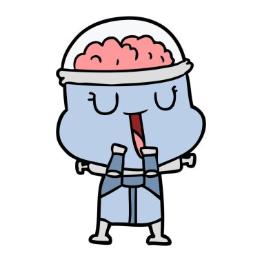 mutlu karikatür robot vektör çizim