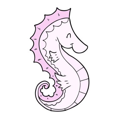 vektör çizim karikatür deniz atı