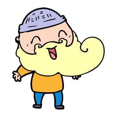 mutlu sakallı adam vektör çizim