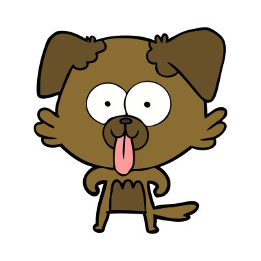 yapışkanlık dışarı dil ile karikatür köpek