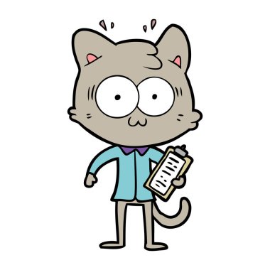 çizgi film sürpriz office çalışan kedi