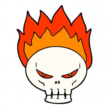 vektör çizim karikatür kafatası