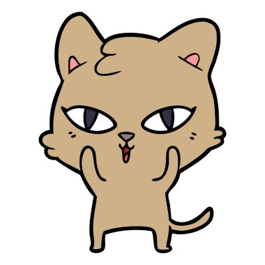 Çizgi film kedisinin vektör çizimi