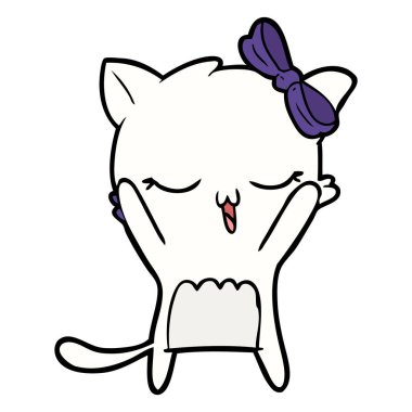 kafa yay ile karikatür kedi