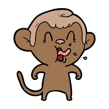 deli karikatür maymun vektör çizim