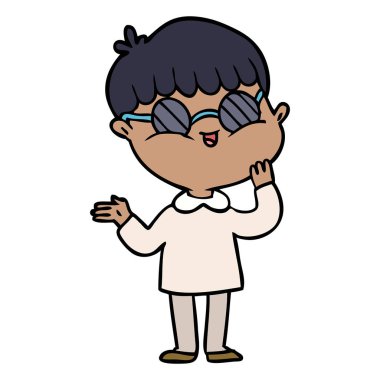 çizgi film çocuk gözlük takıyor