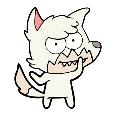 vektör çizim karikatür sırıtan Fox