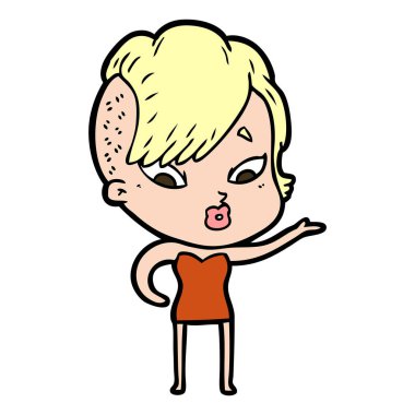 vektör çizim karikatür sürpriz kız