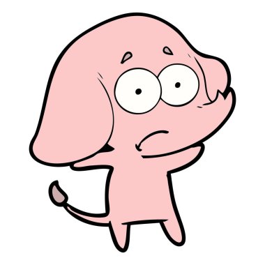 vektör çizim karikatür emin fil