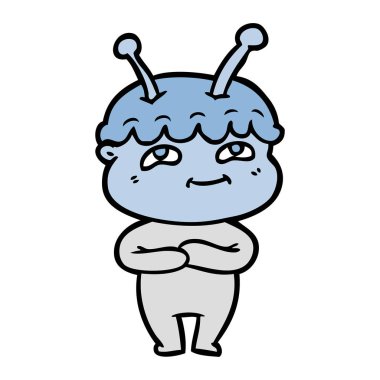 Dostu karikatür spaceman vektör çizim