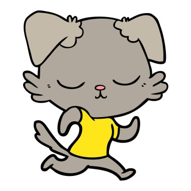 sevimli çizgi köpek çalışan