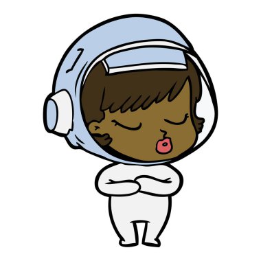 çizgi film güzel astronot kız