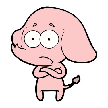 vektör çizim karikatür emin fil