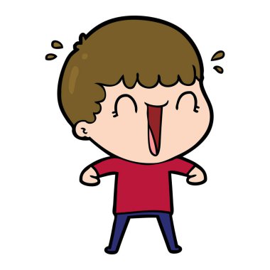 vektör çizim karikatür adam gülen