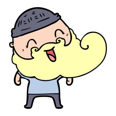 mutlu sakallı adam vektör çizim