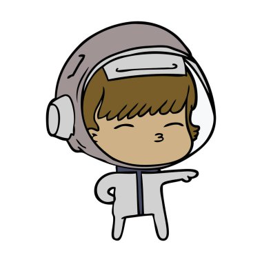 vektör çizim karikatür meraklı astronot