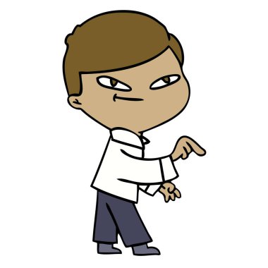 vektör çizim karikatür işaret eden adam