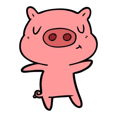 Çizgi film domuzunun vektör çizimi