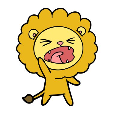 Çizgi film aslanının vektör çizimi