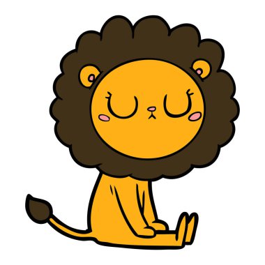 Çizgi film aslanının vektör çizimi