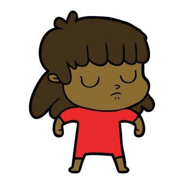 vektör çizim karikatür kayıtsız kadın