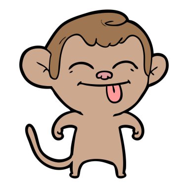 Komik karikatür maymun vektör çizim