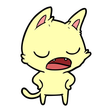 kedi karikatür konuşma vektör çizim