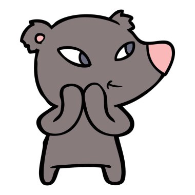 Tatlı çizgi film ayısının vektör çizimi