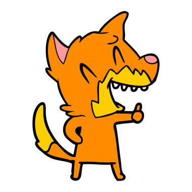 Tilki çizgi film gülen vektör çizim