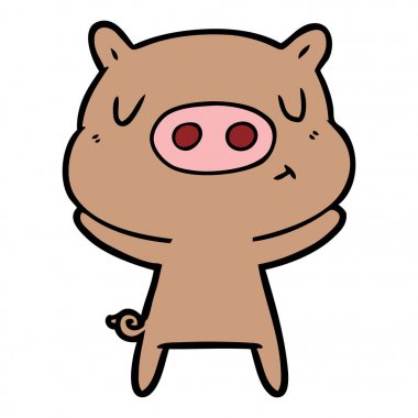 Çizgi film domuzunun vektör çizimi