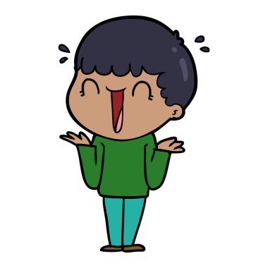 vektör çizim karikatür adam gülen