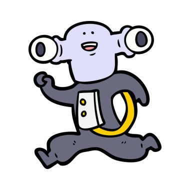 Dostu karikatür uzaylı vektör çizim