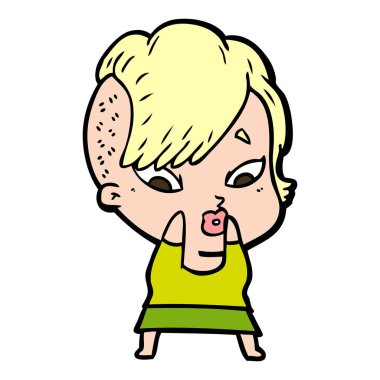 vektör çizim karikatür sürpriz kız