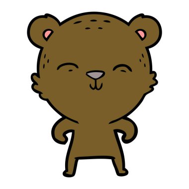 mutlu karikatür ayı vektör çizim