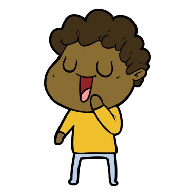 vektör çizim karikatür adam gülen