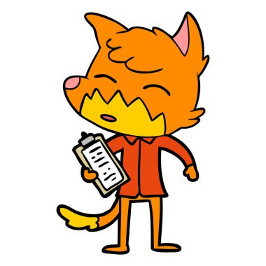 Çizgi film tilkisinin vektör çizimi