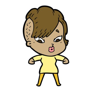 vektör çizim karikatür sürpriz kız