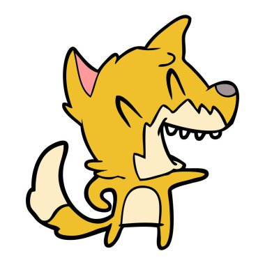 Tilki çizgi film gülen vektör çizim