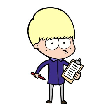 gergin çizgi film çocuk vektör çizim