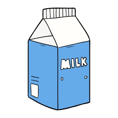 vektör çizim karikatür süt kutusu