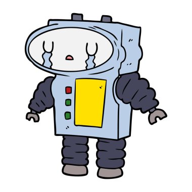 Çizgi film robotunun vektör çizimi