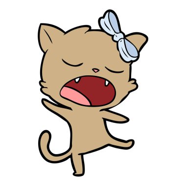 vektör çizim karikatür şarkı kedi