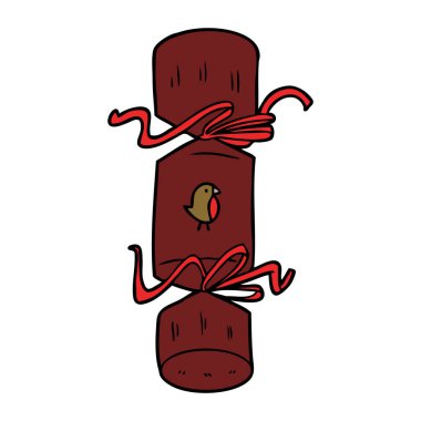 vektör çizim Noel fişeği çizgi film