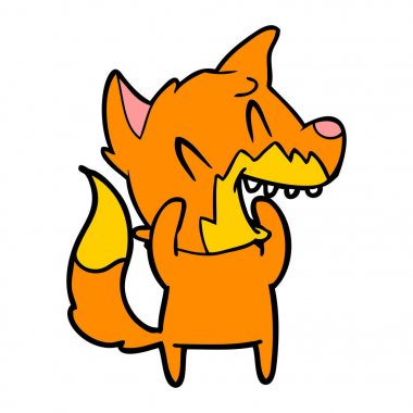 Tilki çizgi film gülen vektör çizim