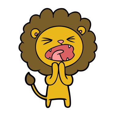 Çizgi film aslanının vektör çizimi